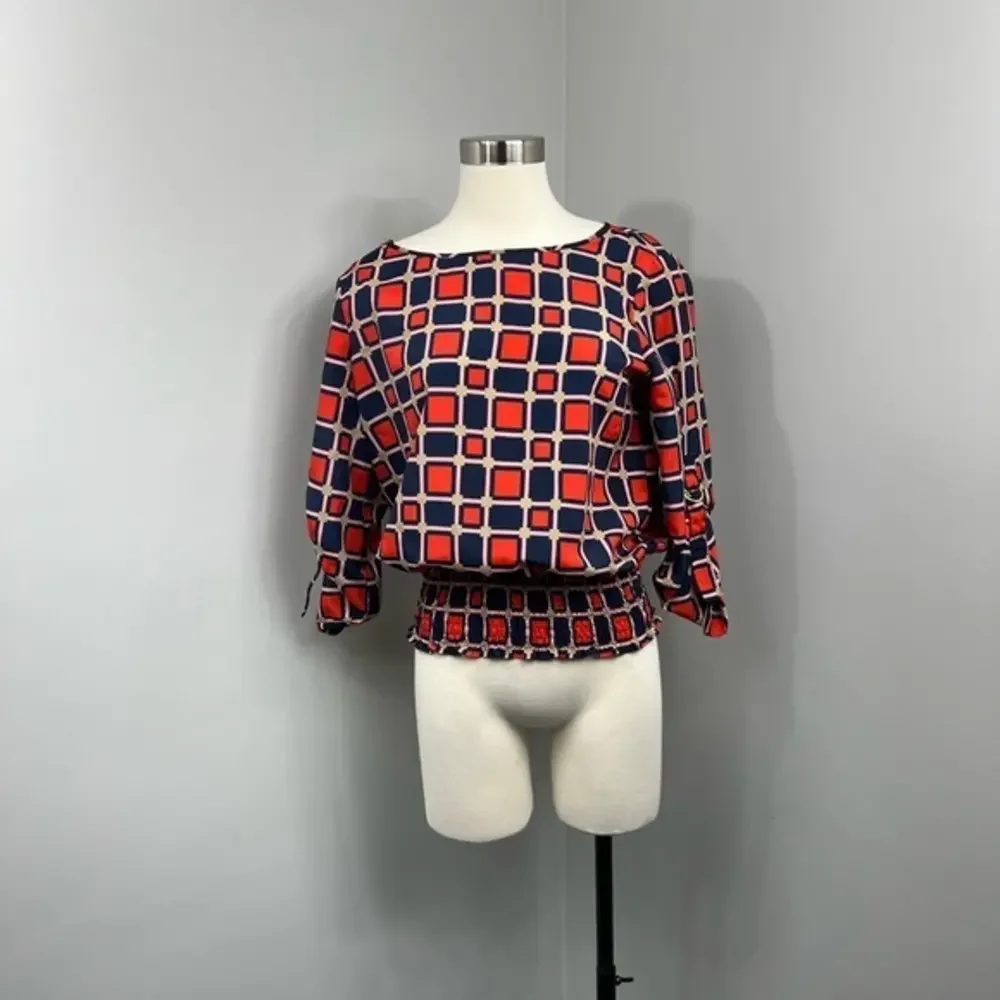 Michael Kors Red‎ Print Blouse
